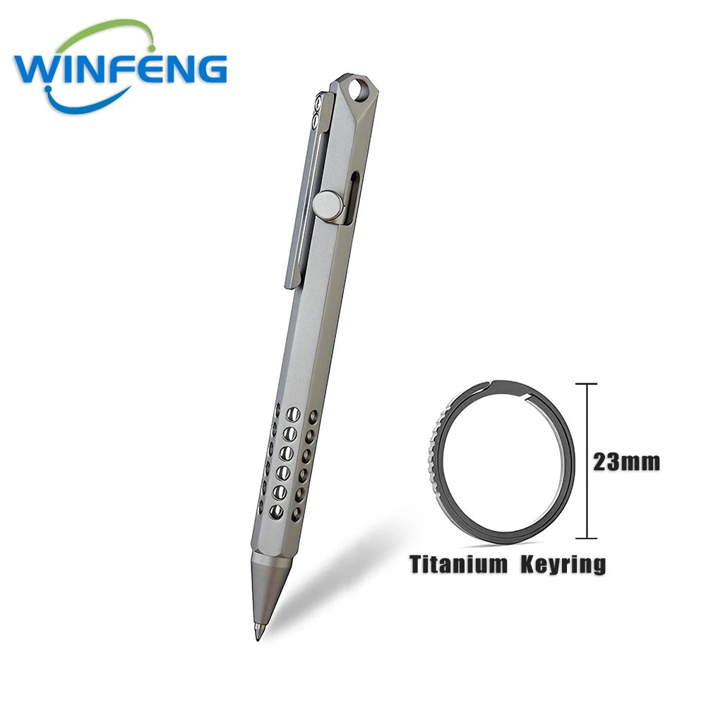 High Quality TC4 Titanium Tactical Pen Business Signature Pen Emergency Glass Breaker Security Protection Survival Supplies