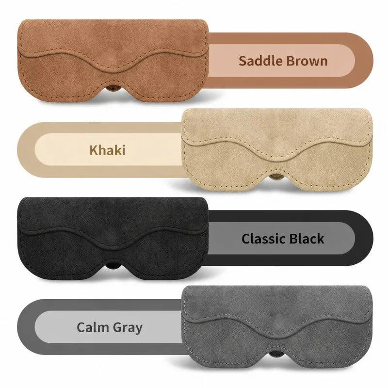 Premium Car Sun Visor Sunglasses Holder Leather Glasses Case Auto Interior Organizer Ticket Card Clip One-Hand Operation Mount
