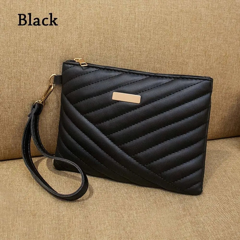 Stylish Women Wristlet Bag Women Leather Envelope Design Bag Shopping Traveling Portable Small Purse Clutch Wallet