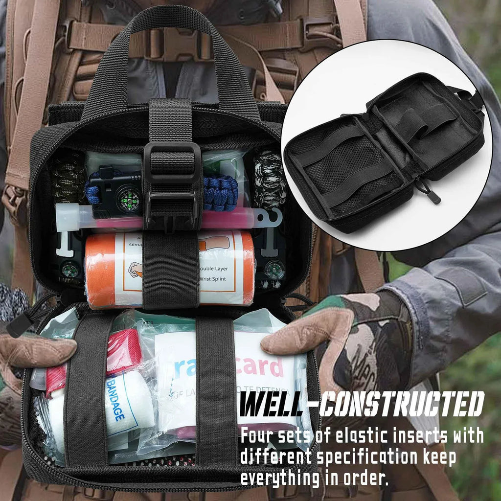 Upgrade Molle Rip Away Ifak Pouch, Tactical Small Belt First Aid Pouch Medical Utility EMT Pouch Only