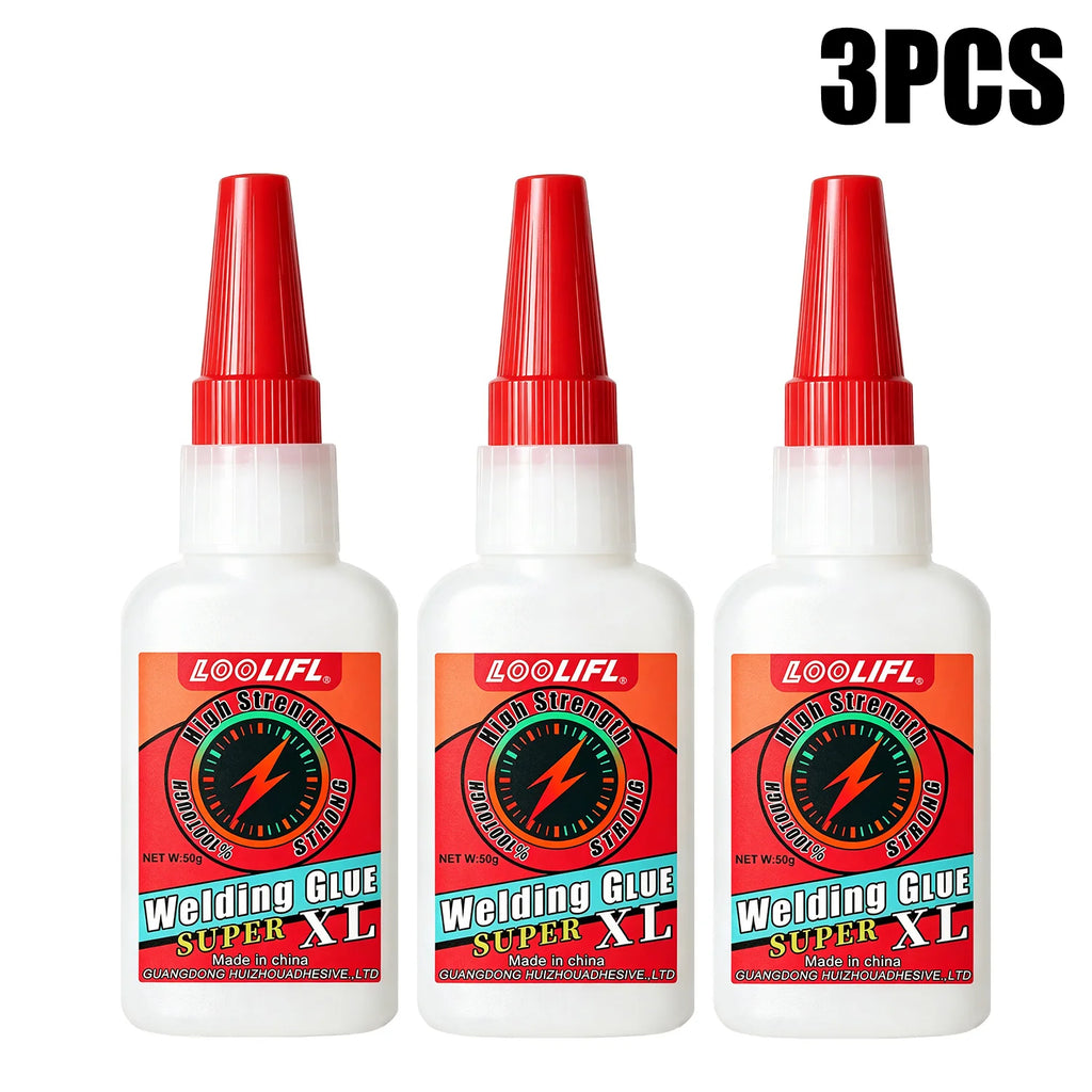 LOOLIFL 50g Oily Welding Super Glue Flexible Waterproof DIY Handcraft Adhesive for Leather Plastic Shoe Model Handmade Repair