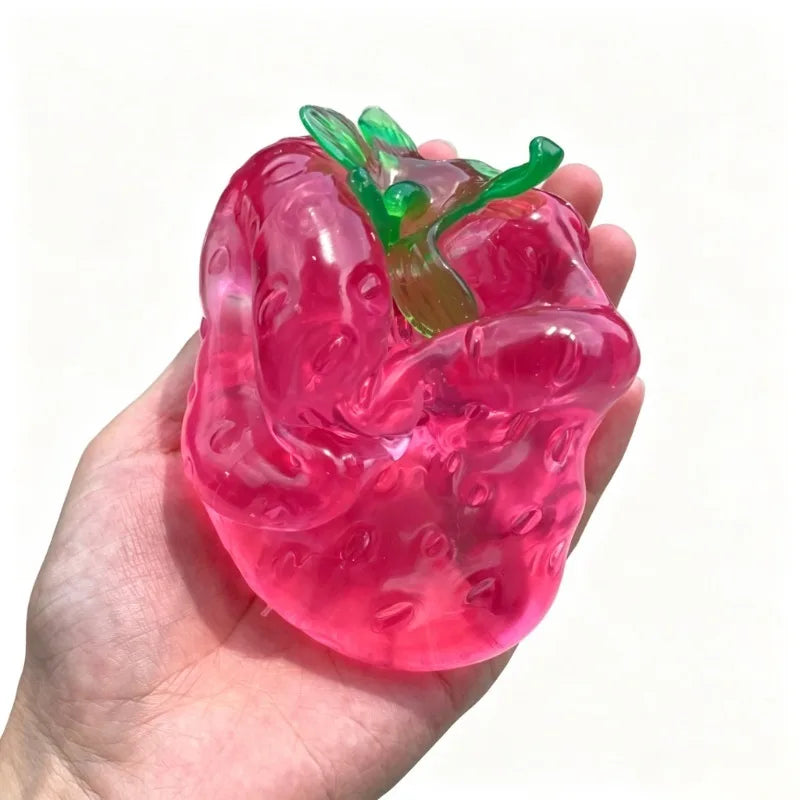 Squishy Coconut Oil Strawberry Stress Ball Toy Creative Strawberry No Rebound Squeeze Fidget Toy ASMR Sensory Stress Relief Toys