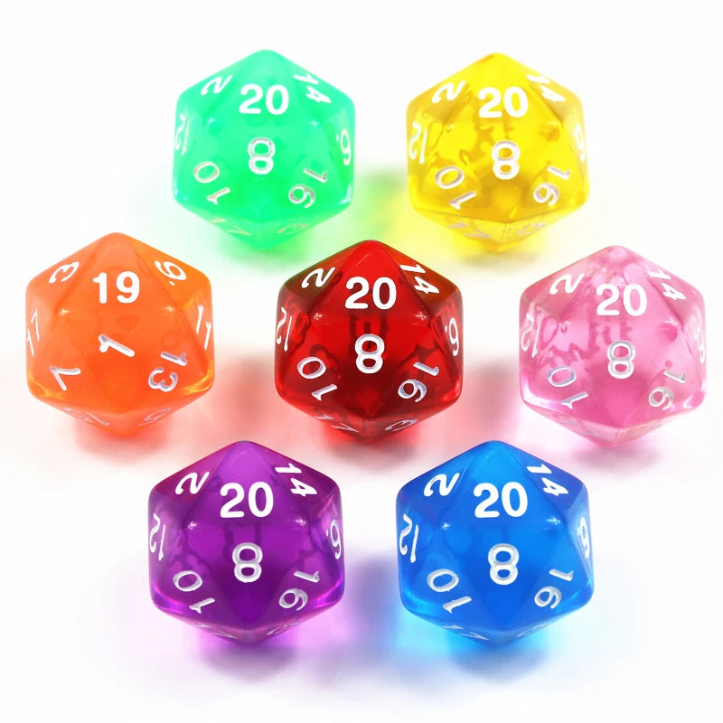 D20 Dice Set 10pcs/set Polyhedral 20 Sided Transparent Dice for Role Playing DND COC Entertainment Board Game