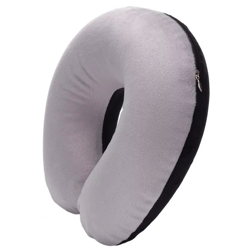 U-shaped Neck Pillow Inflatable Memory Foam for Fatigue Relief Ideal Travel Flight Headrest Comfortable Sleep Support Cushion