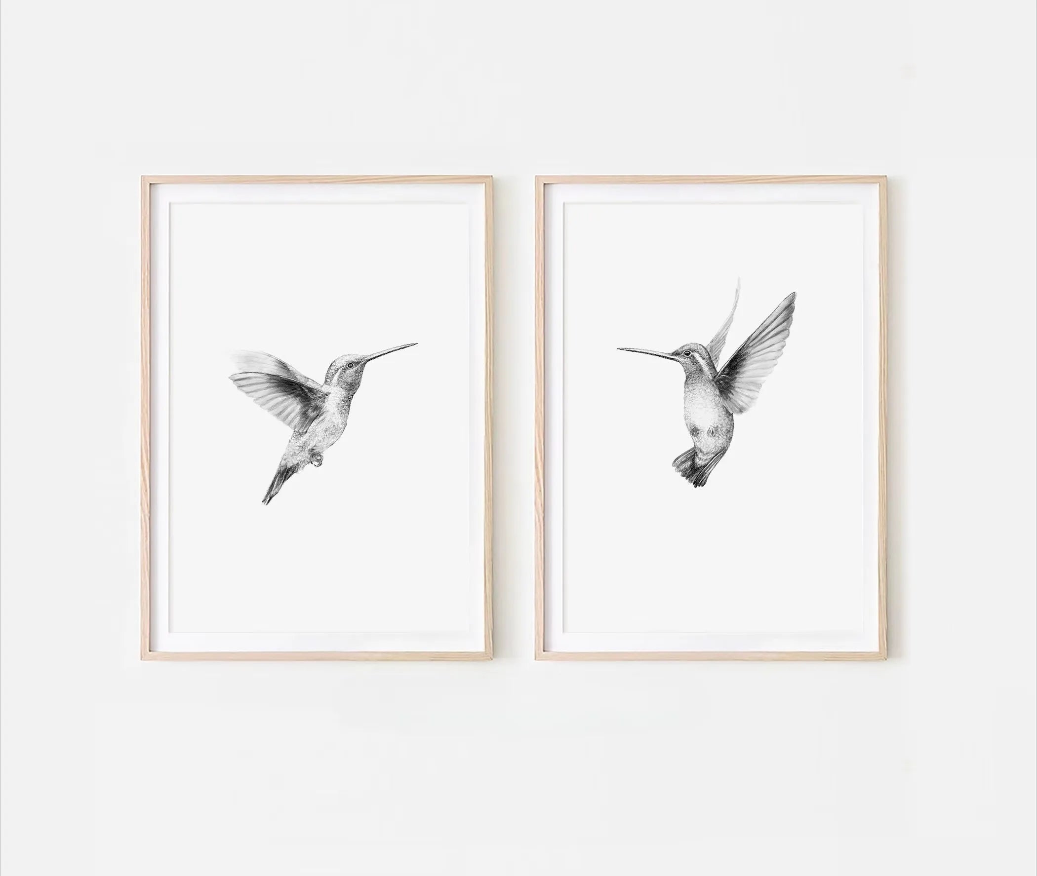 2pcs/set of Retro Hummingbird Animal Canvas Prints Minimalist Retro Bird Farmhouse Wall Art Posters for Living Room Home Decor