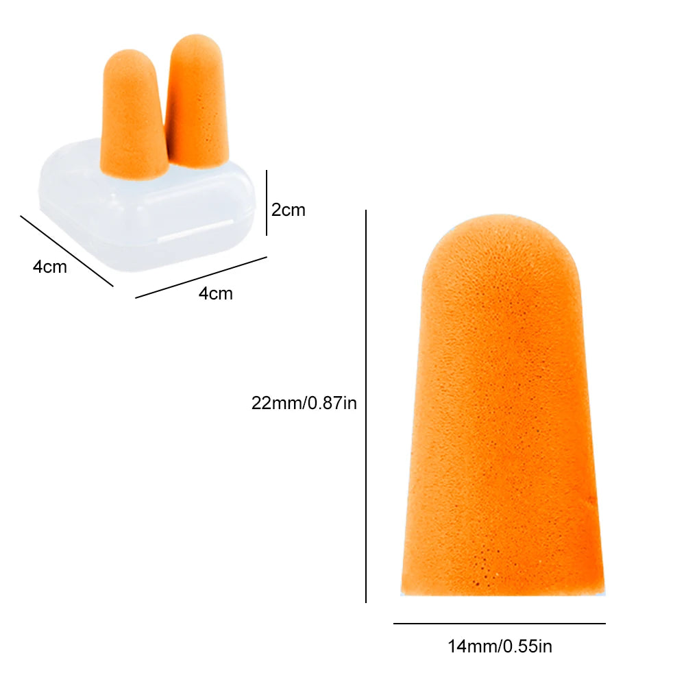 1 Pair Ear Protection Plugs Noise Reduction Sound Insulation Earplug with Storage Box Flexible Earplugs Reusable