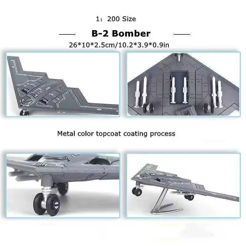 1 200 Scale Us Air Force B2 Spirit Stealth Bomber Abs Diecast Aircraft Model With Display Base Collectible Gift Home Decor