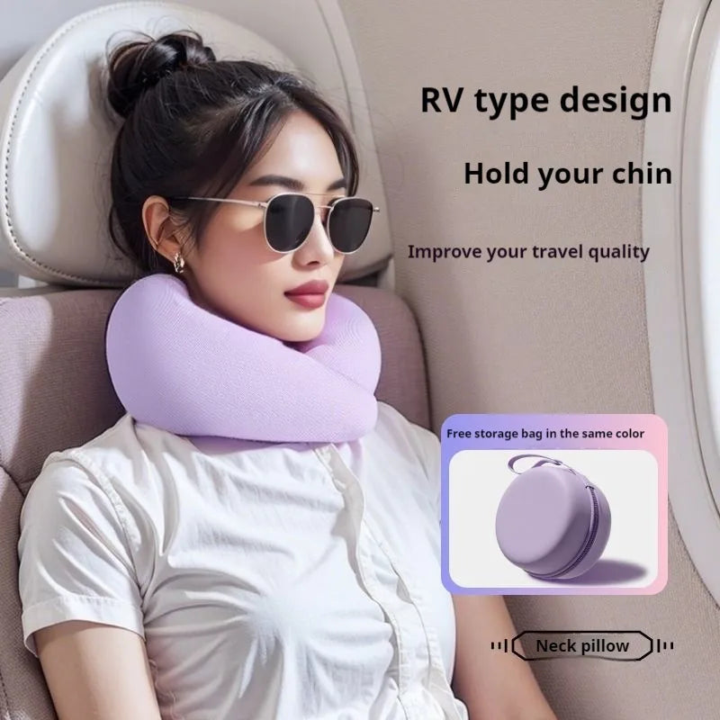 Travel Neck Pillow Memory Foam U-shaped Pillow Portable Adjustable Soft Neck Support Noon Break Sleep Pillows