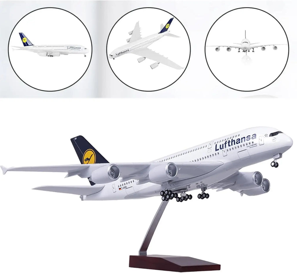 1:160 Scale Lufthansa A380 Diecast Resin Airplane Models kit with Stand Wheel collectible aircraft for  Aviation Enthusiast Gift