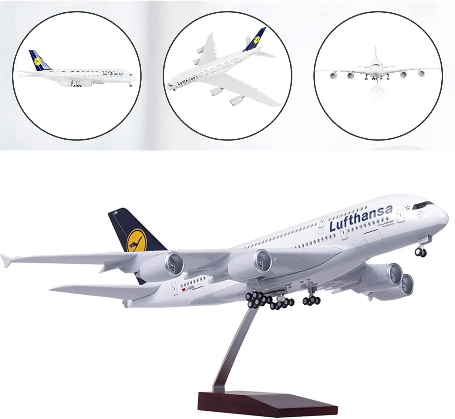 1:160 Scale Lufthansa A380 Diecast Resin Airplane Models kit with Stand Wheel collectible aircraft for  Aviation Enthusiast Gift