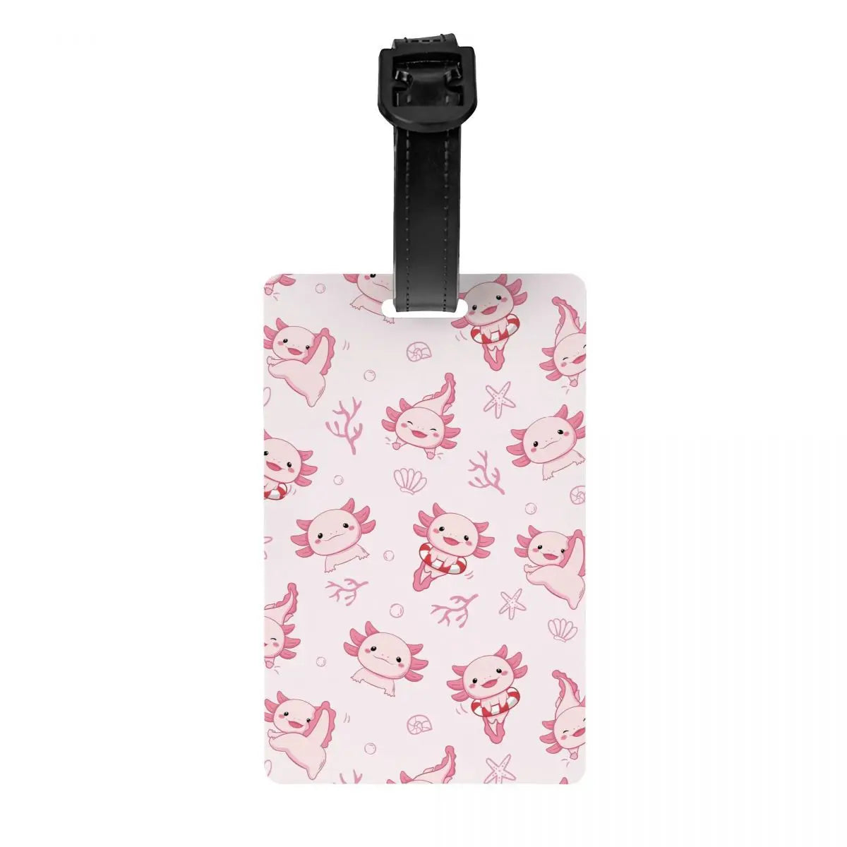 Custom Cute Salamander Animal Axolotls Luggage Tag Privacy Protection Baggage Tags Travel Bag Labels Suitcase