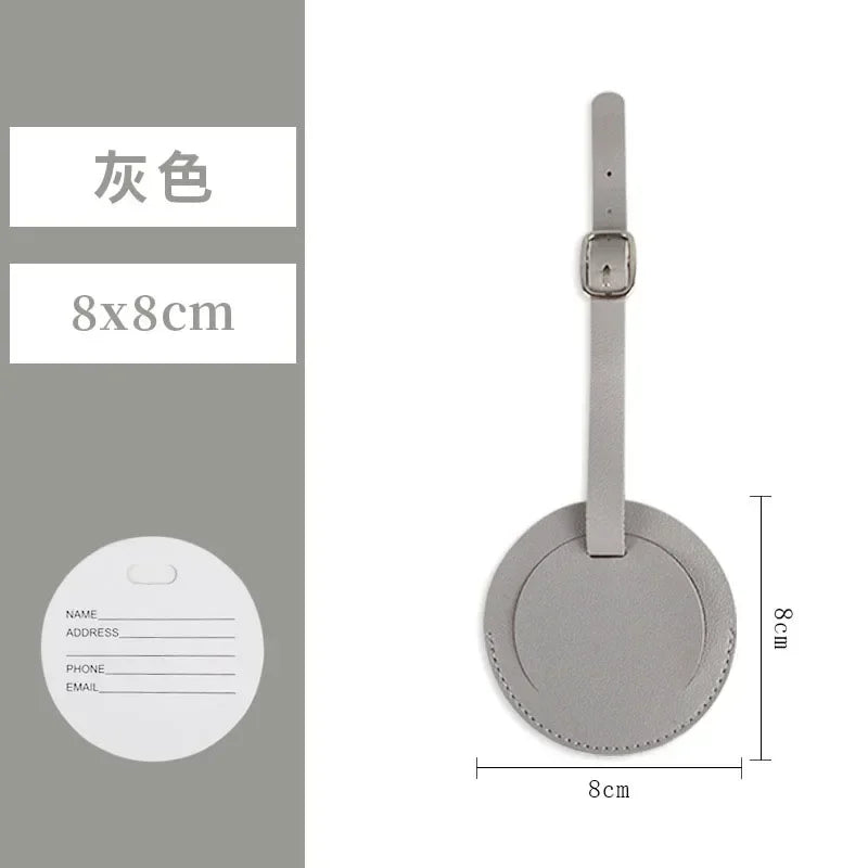 1PC PU Leather Luggage Tag Women Men Flight Holiday Travel Accessories Suitcase Tags Name ID Address Lable Bag Tags for Luggage