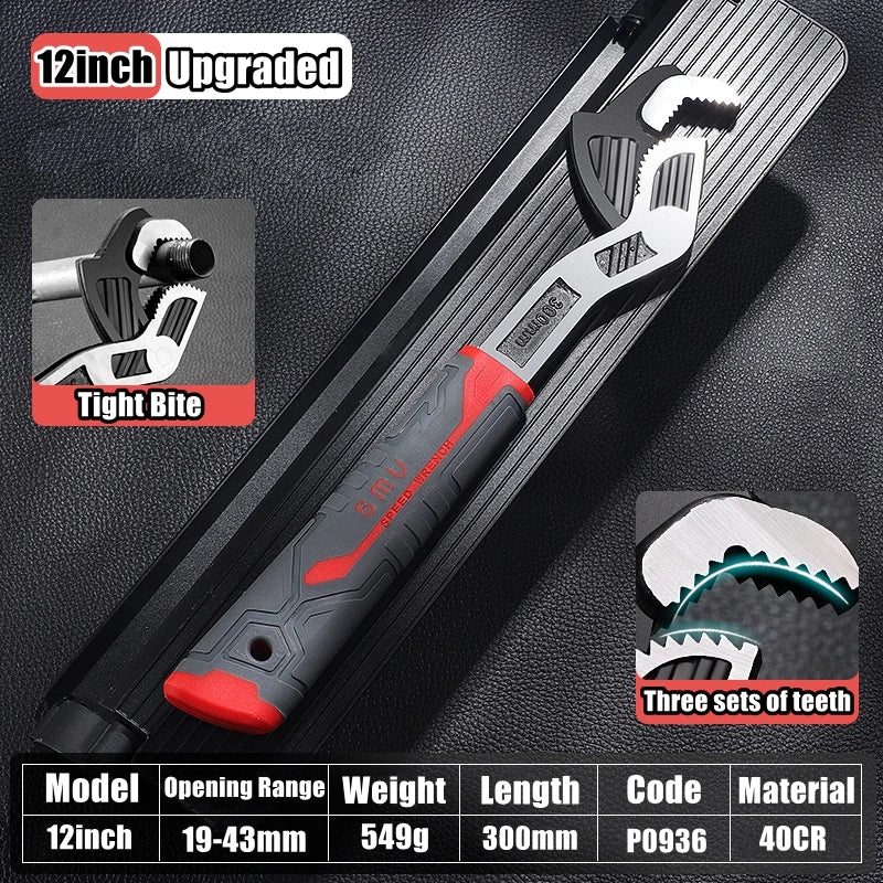 6/8/10/12 inch CR-V Steel Wrench Multifunctional Self-locking Pipe Wrench Hand Manual Tool Adjustable Wrench Car Repair Tools