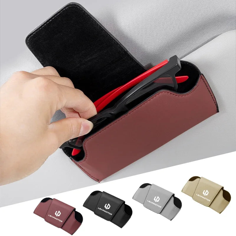 Car Sun Visor Glasses Case Sunglasses Holder Storage Box For Leapmotor C11 C10 B10 C16 C01 T03 Car Interior Accessories