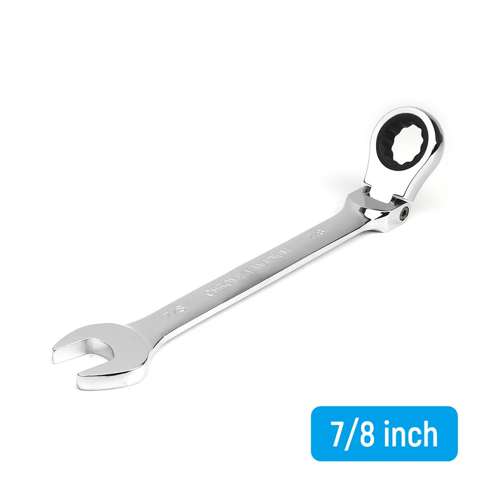 1/4-15/16 Inch 1-Piece Imperial Size Ratchet Wrench Set of Keys Spanner Flexible Head Universal Hand Tools Car Repair Tool