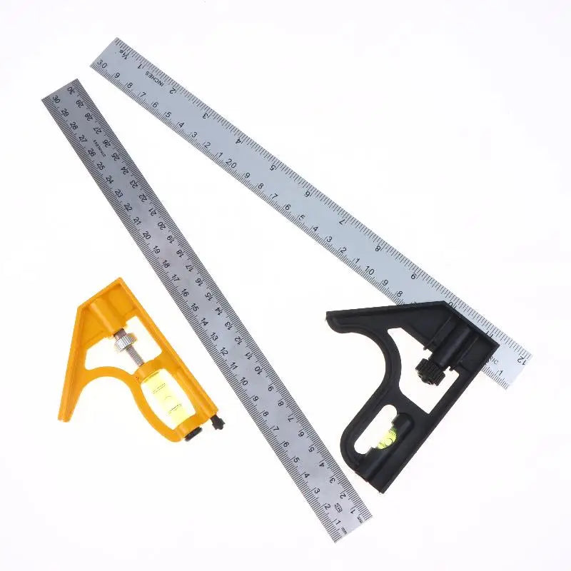1Pcs Multifunctional 300MM Adjustable Angle Ruler 12" Combination Square Ruler Woodworking Level Gauge Angle Metric Ruler