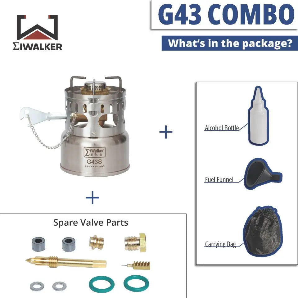 IWALKER G43 G43S Camping Stove Outdoor Gasolin e Stove Burner Silent Burner for Travel Picnic Emergency