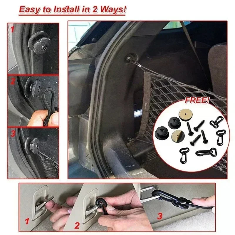 70x70 / 90x40 / 110 x 40 CM Universal Car Trunk Rear Storage Cargo Luggage Nylon Elastic Mesh Holder Stretchable Travel Pocket