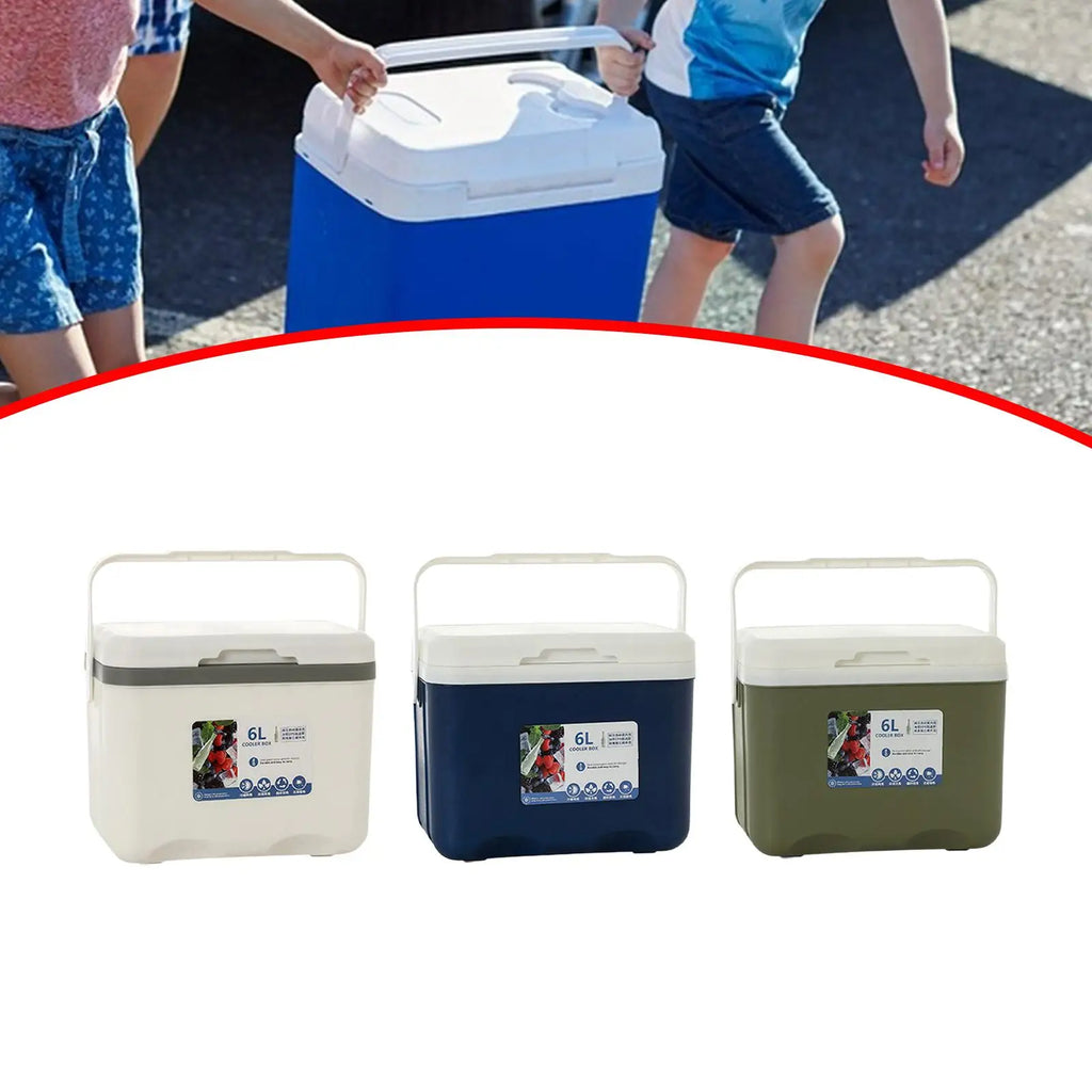 Cooler Box 6L Cold Storage Personal Portable with Handle Insulated Box Ice Chest Small for Stall Beach Camping Commercial Food