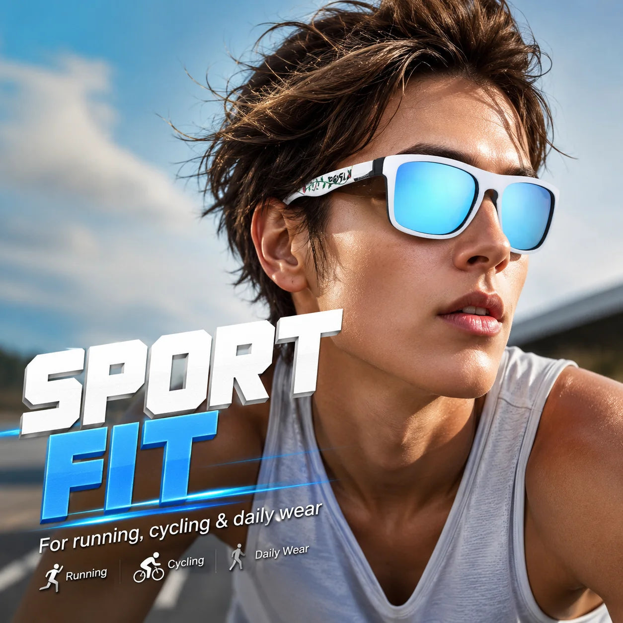 Coolmen Fashion Polarized Sunglasses UV400 Men Women Anti Glare Outdoor Sports Eyewear For Fishing Cycling Travel Beach YZ48
