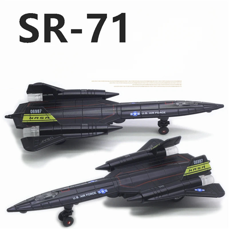 SR-71 Blackbird American reconnaissance plane fighter model airplane sound and light children's toy ornaments collection gift