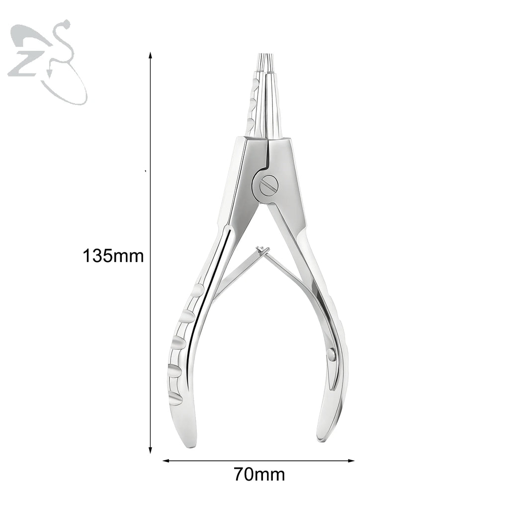 ZS 1PC Stainless Steel Piercing Clamp Slotted Locking Forcep Opening Piercing Plier Tool for Ear Lip Belly Navel Tongue Piercing