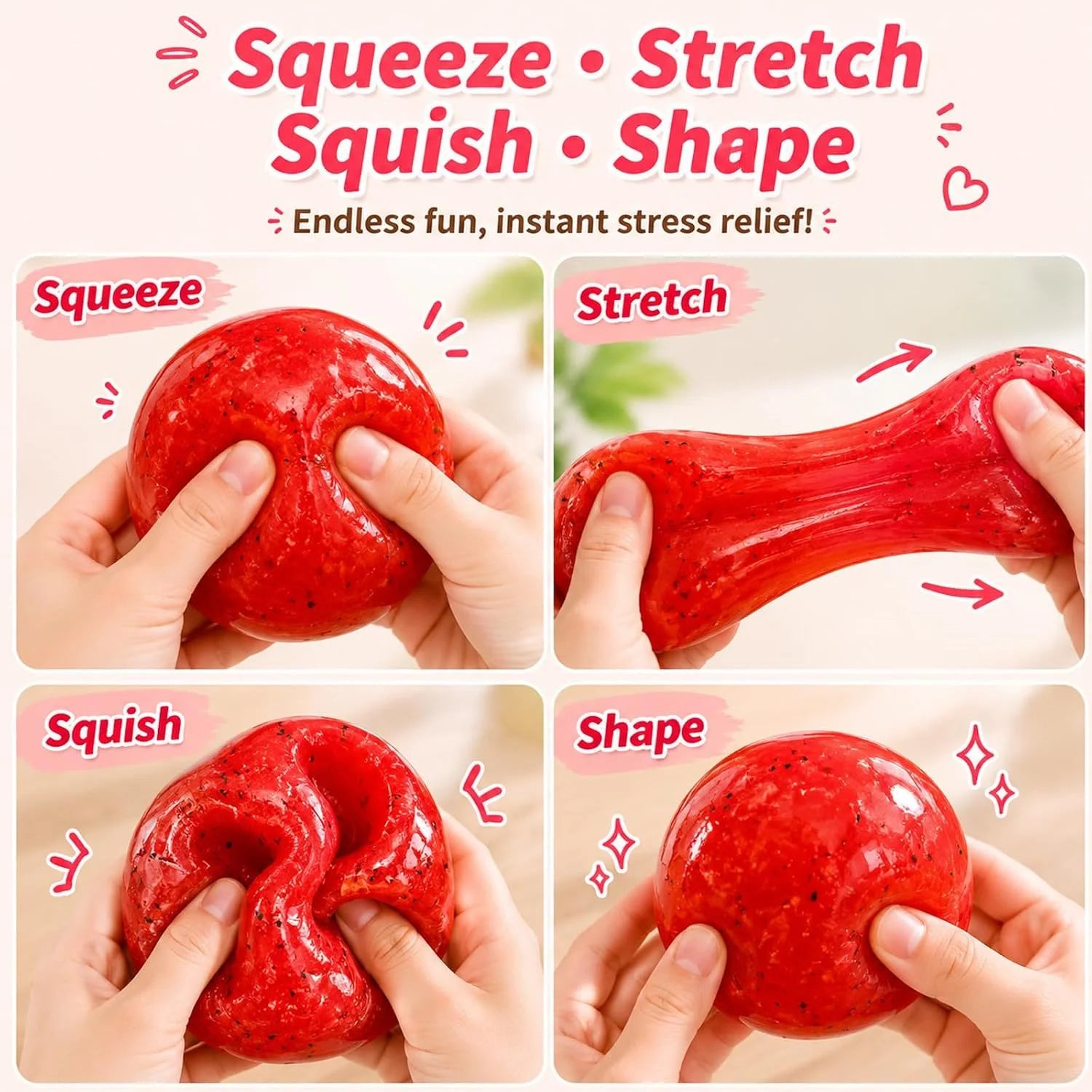 Handmade Watermelon Slushy Squishy Toy Soft Slow Rebound Stress Relief Squeeze Toy Realistic Fruit Simulation Model for Adults