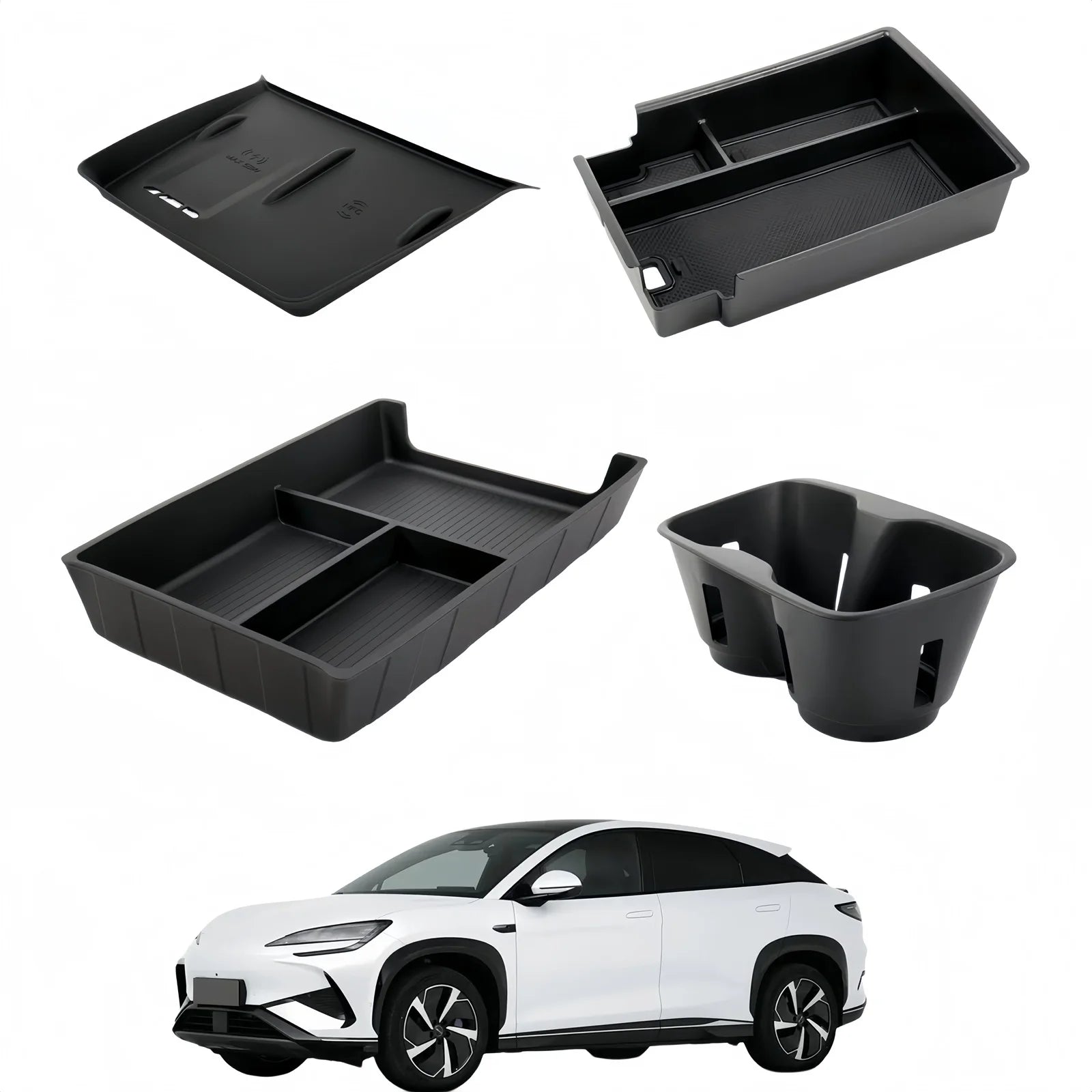 For BYD Sealion 7 2024 2025 Armrest Storage Box Cup Holder Central Control Storage Sundries Box Car Interior Accessories