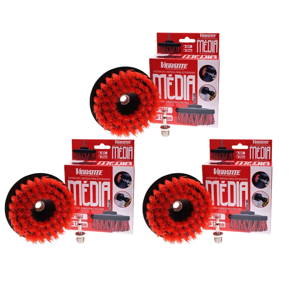 1-3 Pcs 5 Inch Drill Brush Set Multi-Purpose Electric Cleaning Brush Attachment for Carpet Car Seat Kitchen Tile with M14 Thread
