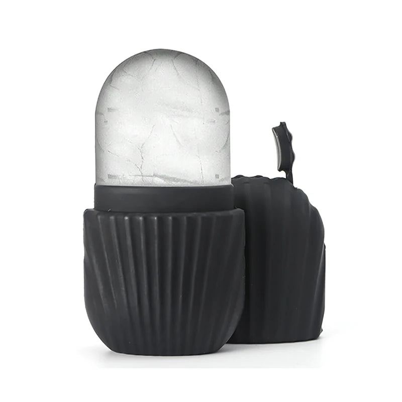 4-piece facial massage tool set, including roller massager, ice bead roller and scraping board, with a toiletry bag