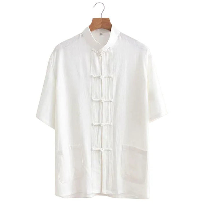 2026 New Men's Cotton Linen Tangzhuang Set Traditional Chinese Long Sleeve Suit Retro Ethnic Loose Tai Chi Clothing