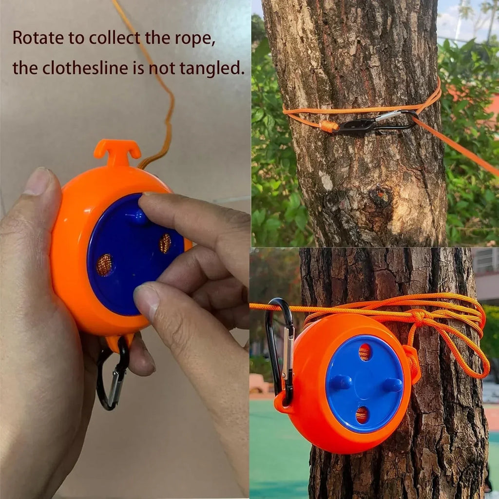 10m/32.8ft Retractable Clothesline Washing Line Travel Clotheslines, Portable Laundry Rope Adjustable Drying line Indoor Outdoor