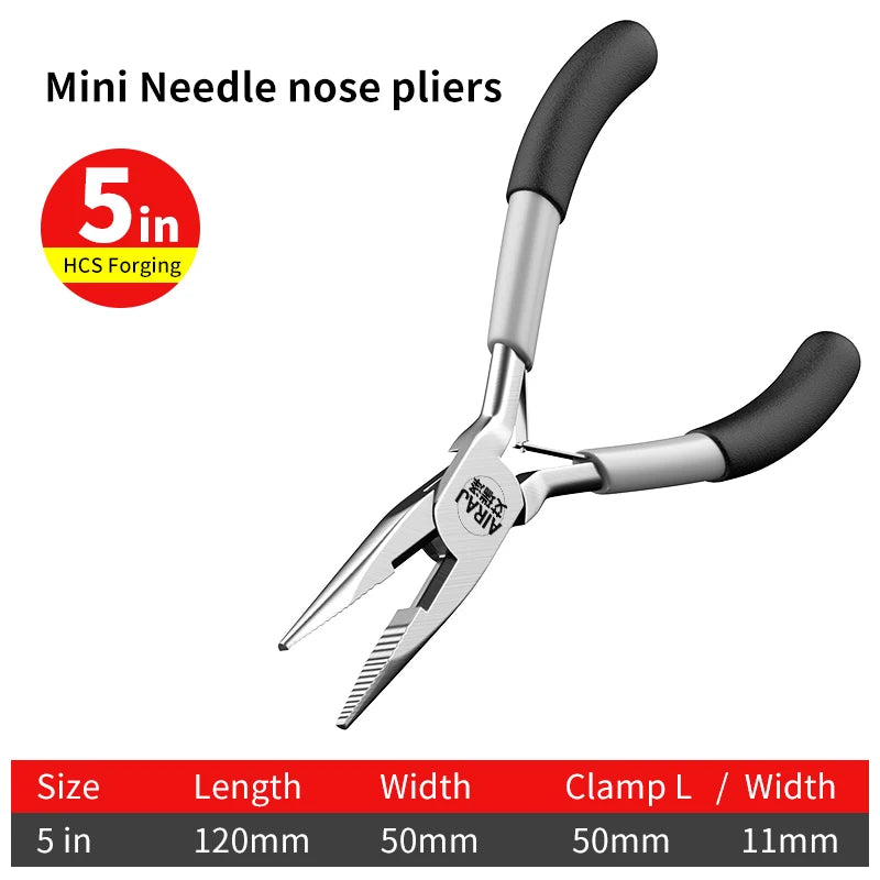 Mini Pointed Toothless Flat Mouth Extended Needle Mouth Oblique Mouth Pliers Flat Mouth Wire Binding Pliers Set