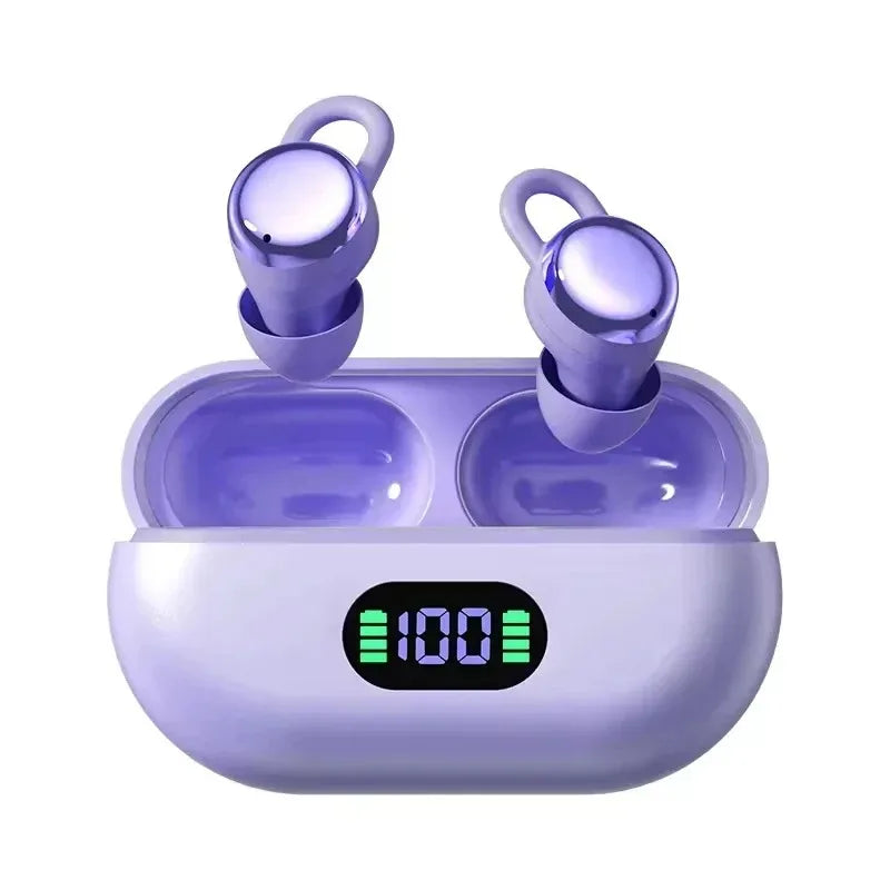 Wireless Bluetooth 5.4 Earbuds with ENC Noise Eduction Sleeping Ear Clip Lightweight Headphones Stereo Sound For Music