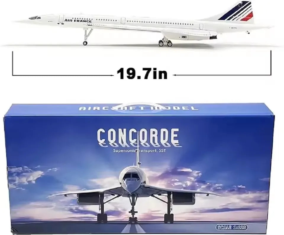 2025 New 1:125 Scale Resin Diecast Air France Concorde Airways With Light Plane Model Airplane Toys Aircraft Collection Display