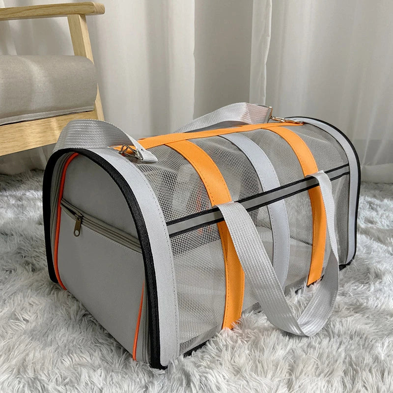 Pet Carrying Bag Outing Portable Cat Dogs Handbag Foldable Small to Medium Dog Cage Mesh Handbag