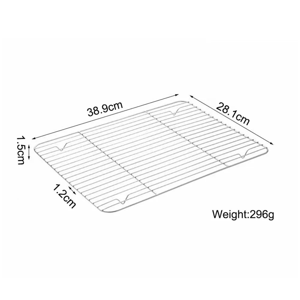 Stainless Steel Grill Plate Barbecue Cooking Mesh Shelf Non-stick Cooling Rack BBQ Tray Baking Tray