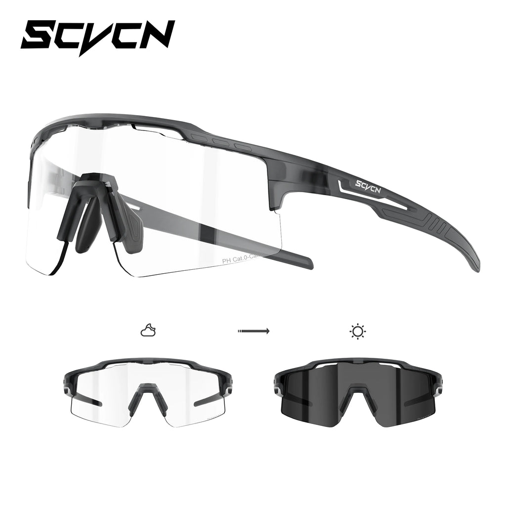 SCVCN Photochromic Cycling Glasses Women Sunglasses for Men Hiking Eyewear Sports MTB Mountain Goggles Bicycle Road Bike 2026
