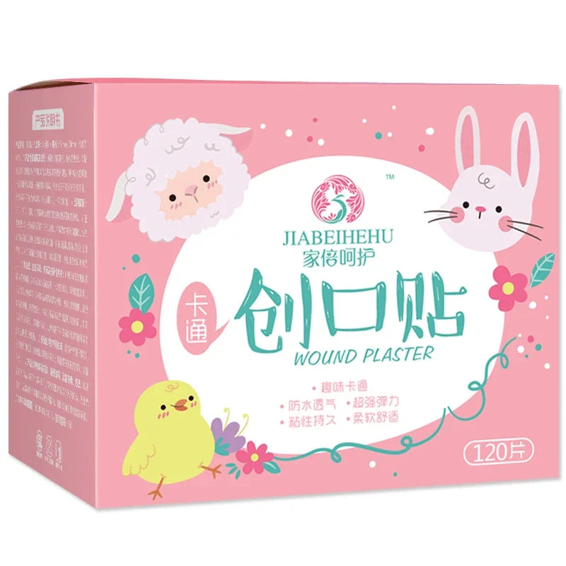 120pcs Cartoon Waterproof Wound Bandages for Kids First Aid Children's Plaster Wraps Non-Toxic Fun Designs for Safe Healing