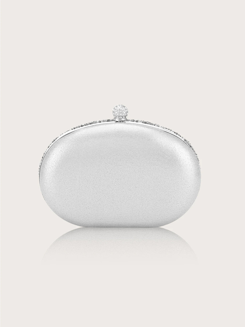 Gorgeous and Elegant, Sparkling Hot-Selling Rhinestone Box Party Clutch, Luxurious and Romantic White Bridal Wedding Bag, Fashionable and Trendy Women's Business Bag and Evening Bag, Paired with a Set of Four Exquisite and Ch