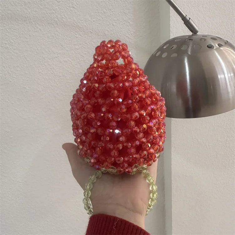 New Beaded Strawberry Bag Small Handmade Zero Wallet Cute Sweetheart Girl Exquisite Small One Coin  Bags