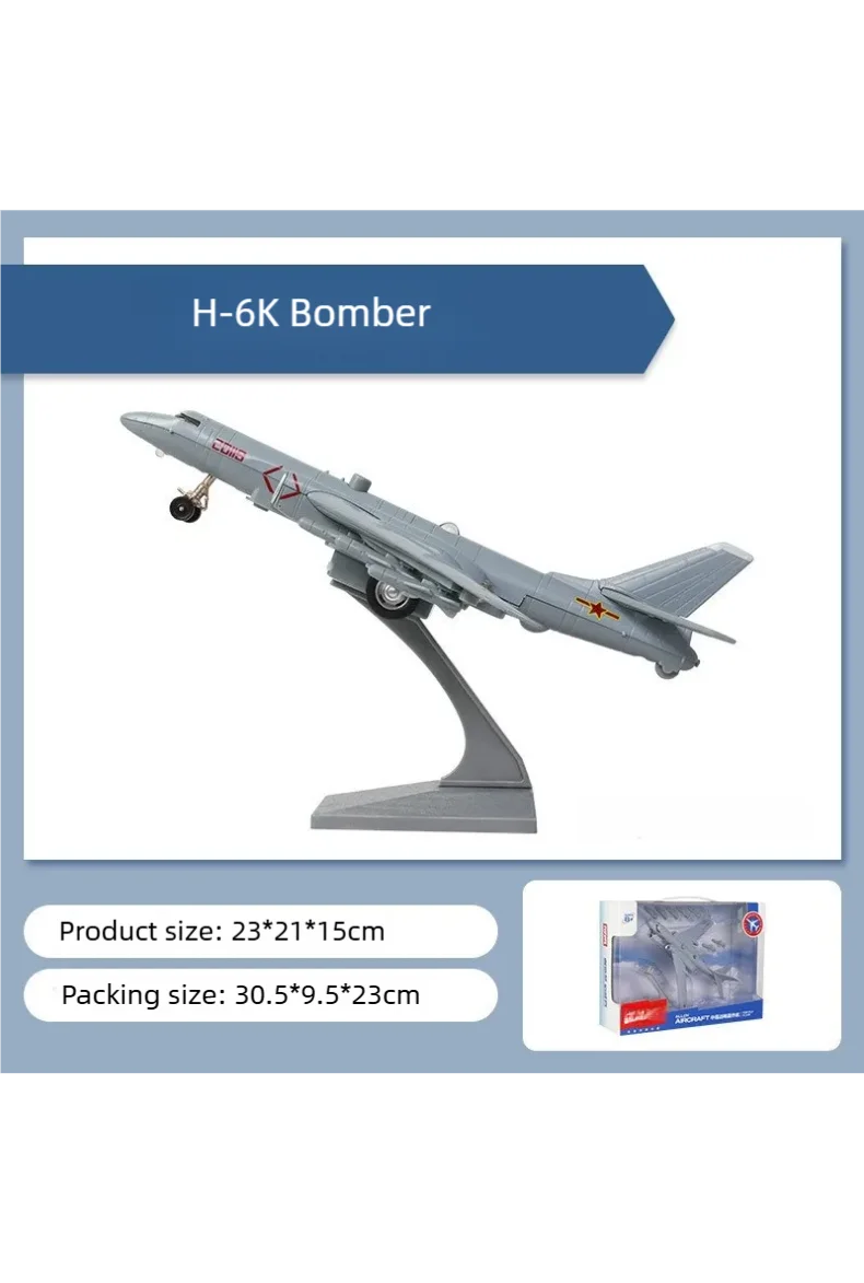 H-6k Bomber Simulation Alloy Scale Aircraft Model Diecast Planes For Military Aviation Display With Sound And Return Force