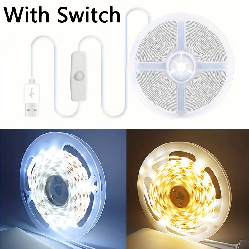 5V 2835 LED Strip Lights can be pasted,cuttable,White/Warm White Flexible LED Light For TV Backlight Home Cabinet Decor Lighting