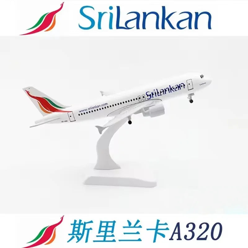 Scale Aircraft Model Simulation airplane kids toys Model 20cm Alloy Metal Aircraft A320 Sri Lankan Airways with Landing Gear Gif
