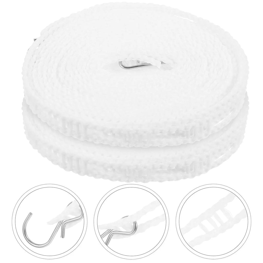 2Pcs Portable Outdoor Clothesline Heavy-Duty Pe Stainless Steel Windproof Travel Clothesline for Camping Hiking Vacation Drying