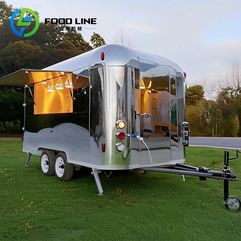 Fully Equipped Cart Trailers Fast Food Custom Cream Food Truck  with Full Equipment Mobile Food Trailer