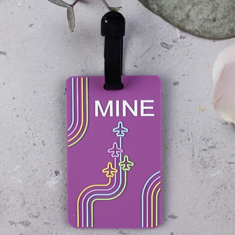 Soft PVC Cute Luggage Tag Letter Travel Tag Men Women Suitcase Name Tag Bag Tags Airplane Labels Holiday Travel Accessories
