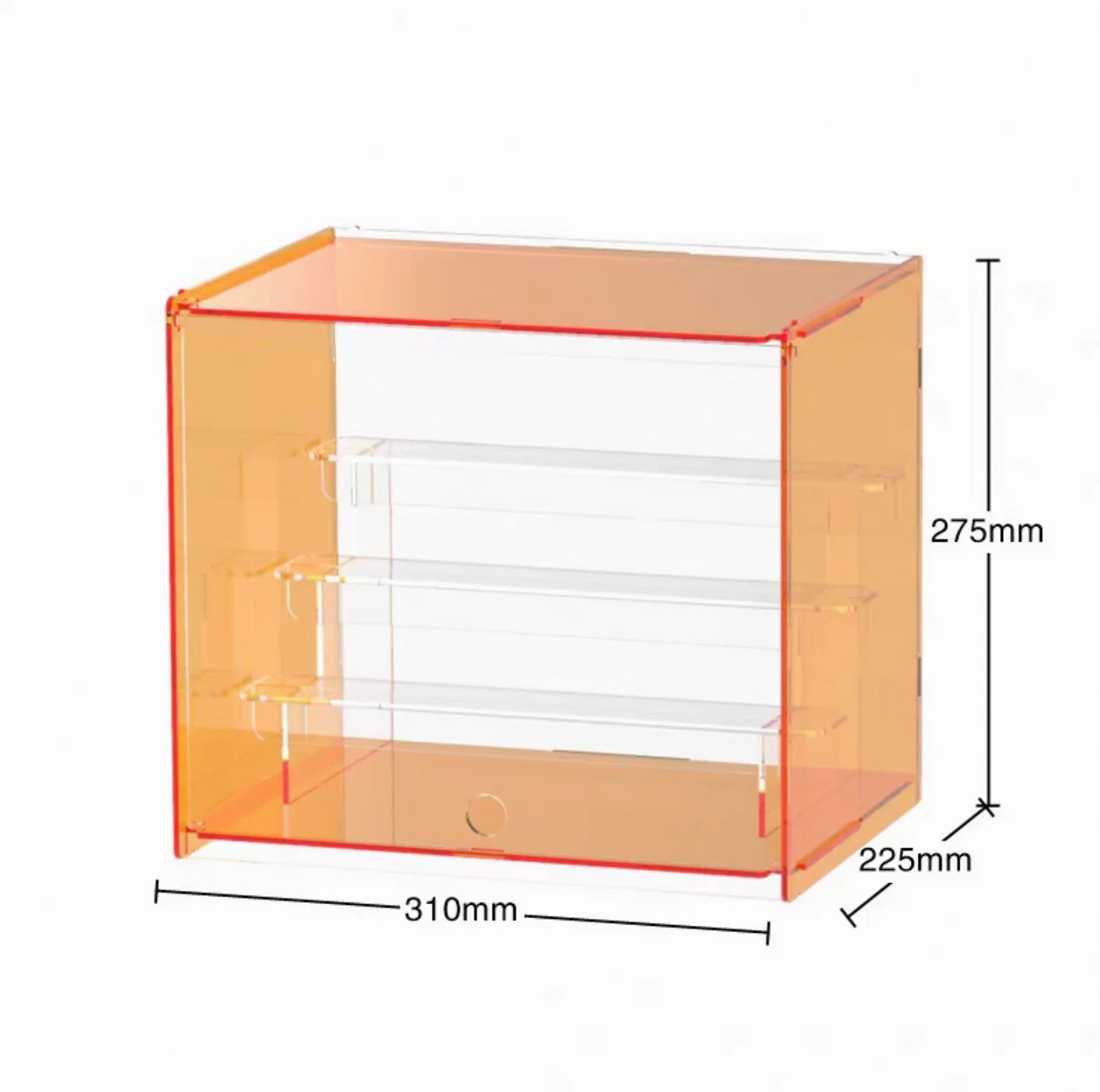 Orange Transparent Acrylic Storage Boxes, Transparent Ladder Display Cases Toys, Car Models, Souvenirs Storage Display Cabinet