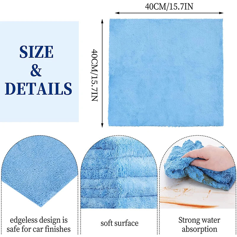 Microfiber Towels for Cars Drying Wash Plush Large Car Wash Towels Thick Car Care Detailing Buffing Polishing Non-scratch Cloth