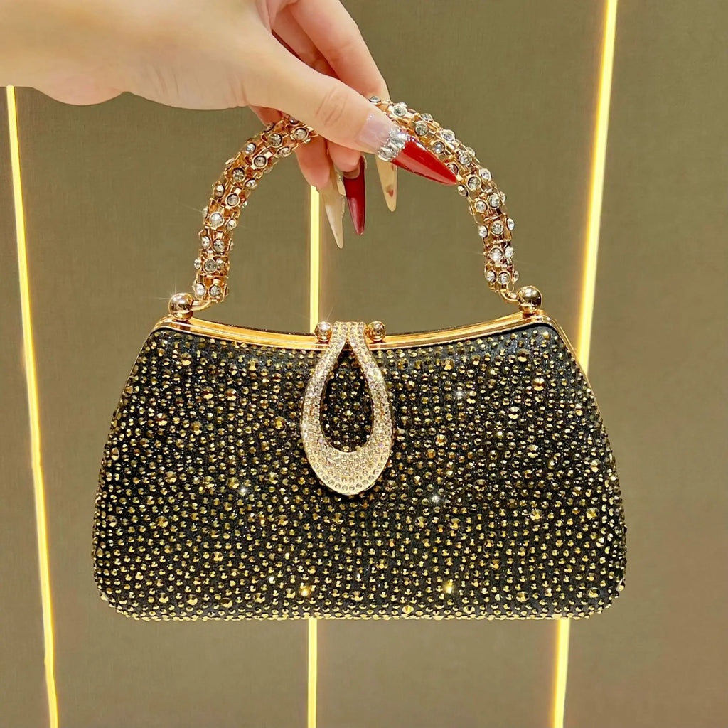 New fashion high sense light luxury dinner handbag chain messenger bag bag evening dress diamond hand bag